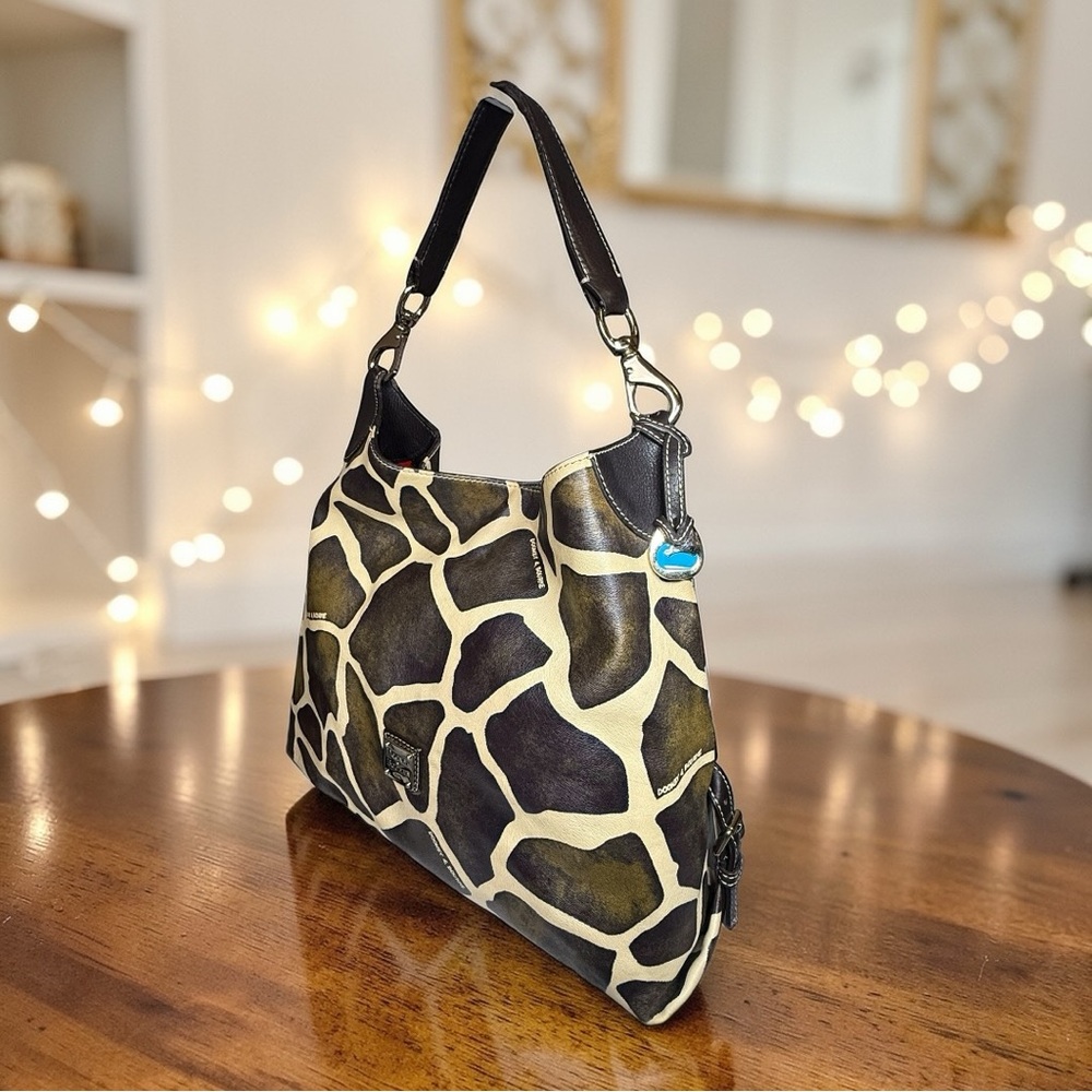 EUC Dooney & Bourke Giraffe Print Hobo Shoulder Bag - All Leather - Picture 6 of 13